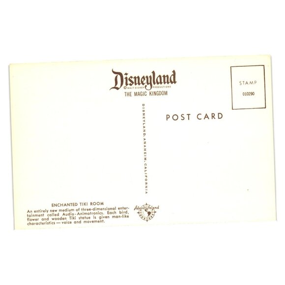 Vintage Disneyland Tiki Room Postcard Rare Disneyana Collectible Restaurant - Picture 2 of 2